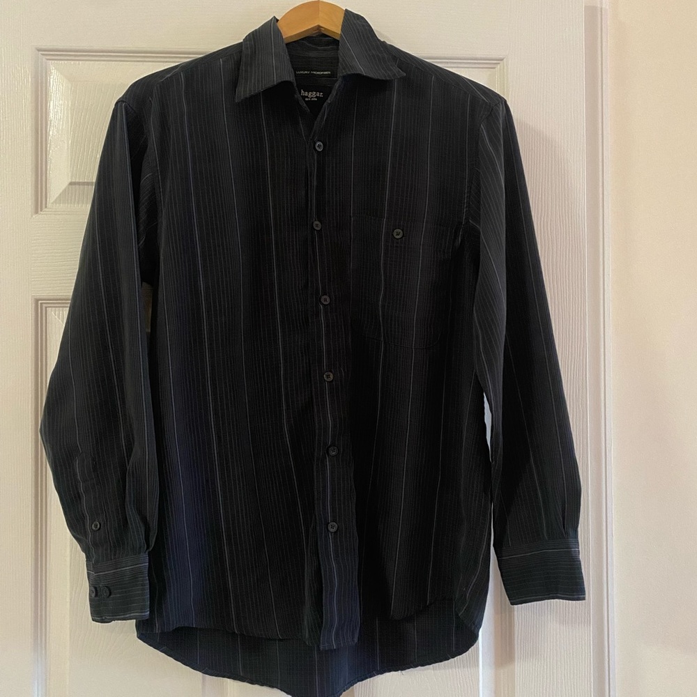 Haggar Men’s Luxury Microfiber Dress Shirt